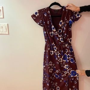Maxi burgundy floral dress